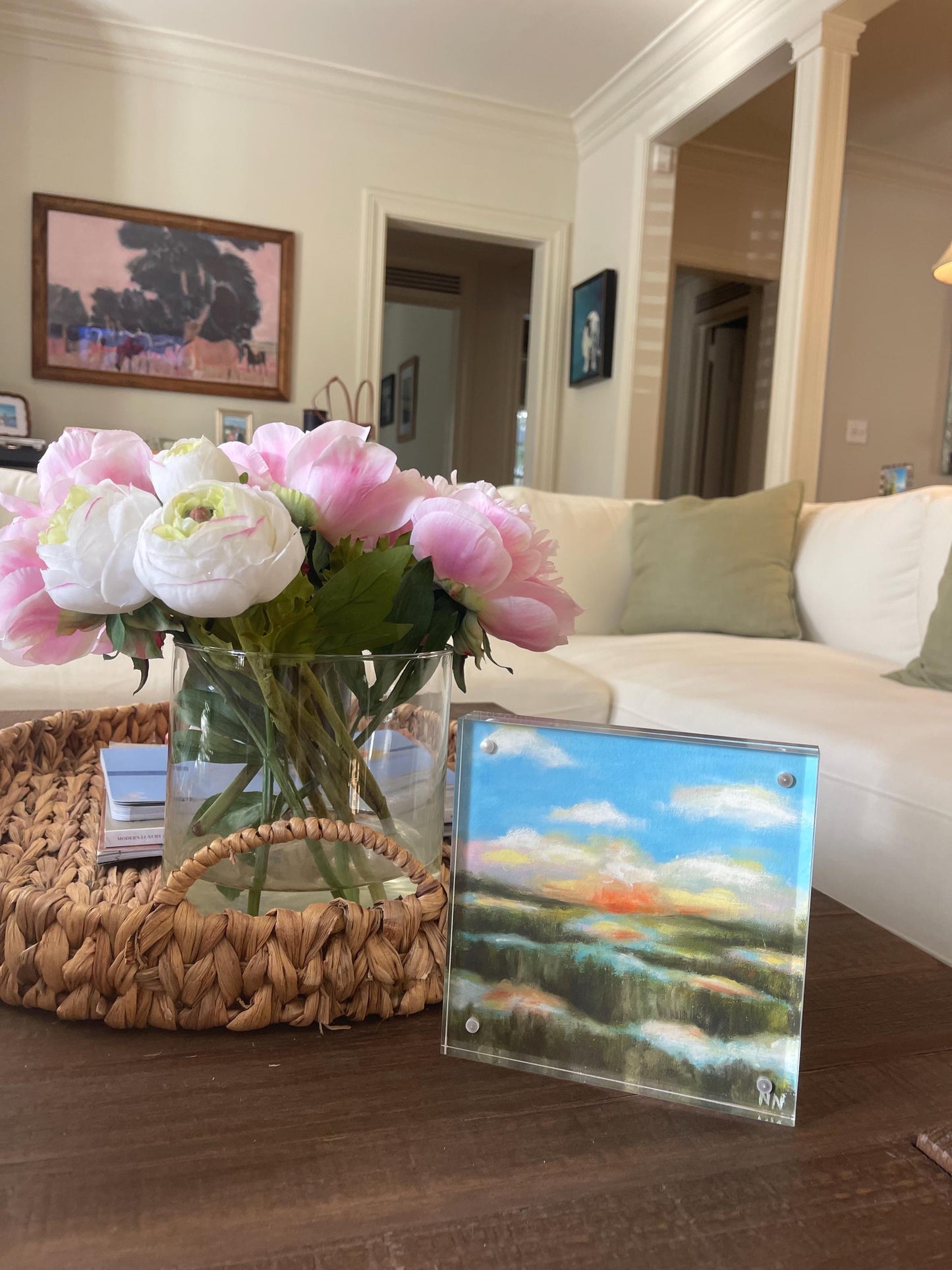 Acrylic Mini with Print 6x6in “Warm Discussions”