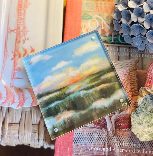 Acrylic Mini with Print 6x6in “Warm Discussions”