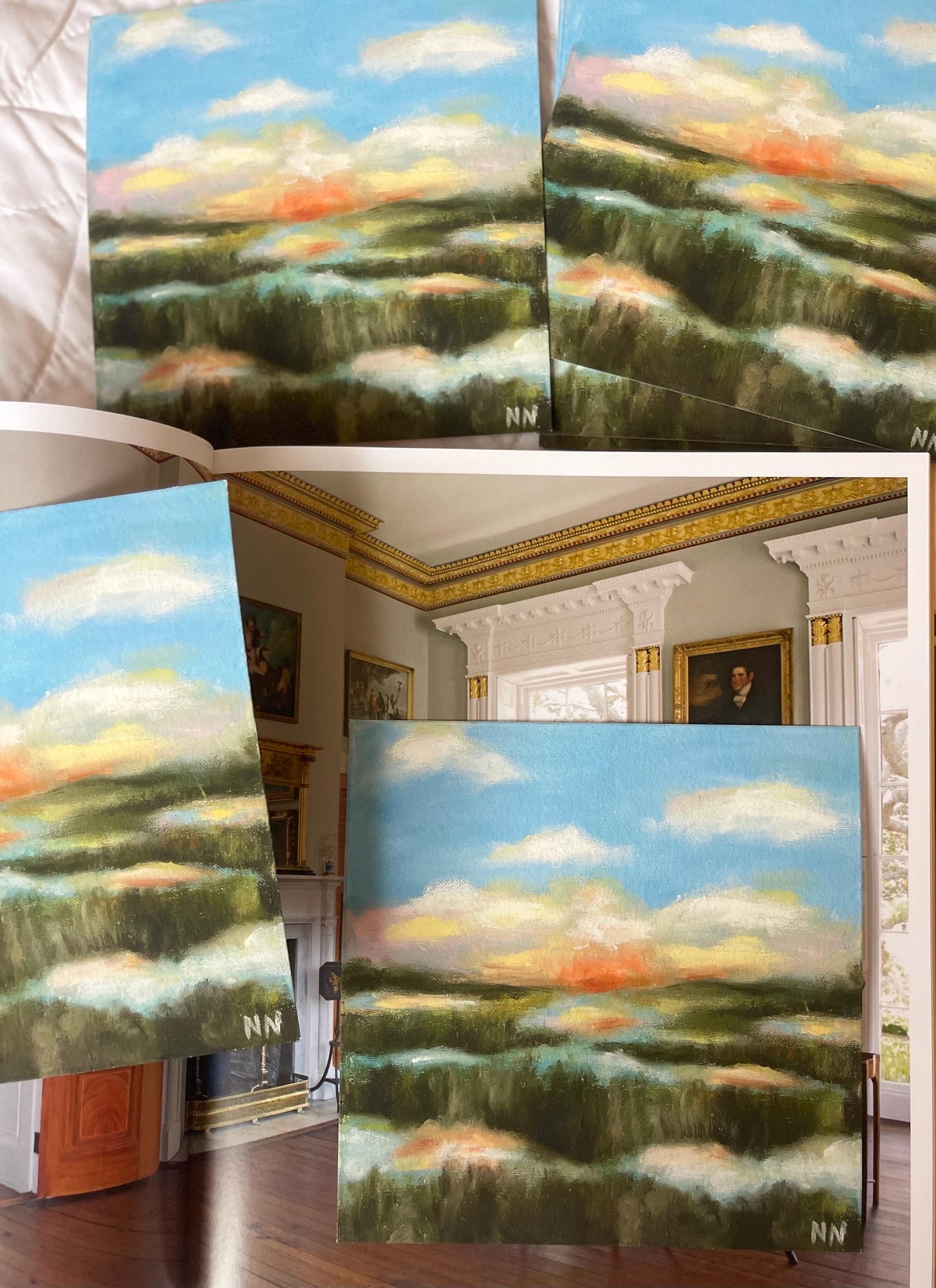 Acrylic Mini with Print 6x6in “Warm Discussions”